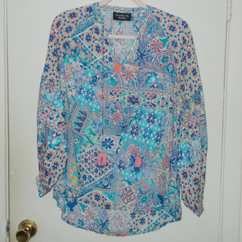 Feathers By Tolani Patterned Top Multi Color - image 1
